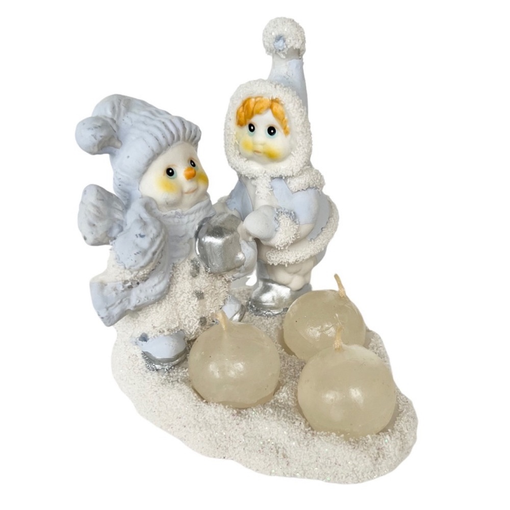 Winter Snowbabies Candle Figurine Ceramic Porcelain Flomo Unlimited - NEW IN BOX